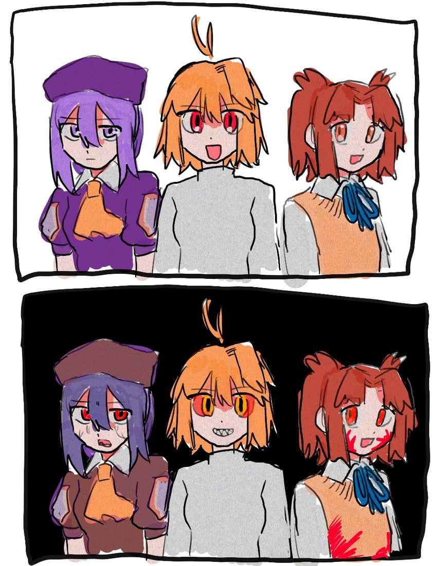 arcueid brunestud, sion eltnam, yumizuka satsuki, sion eltnam atlasia, red arcueid, and 1 more (tsukihime and 1 more) drawn by meirono_miyage