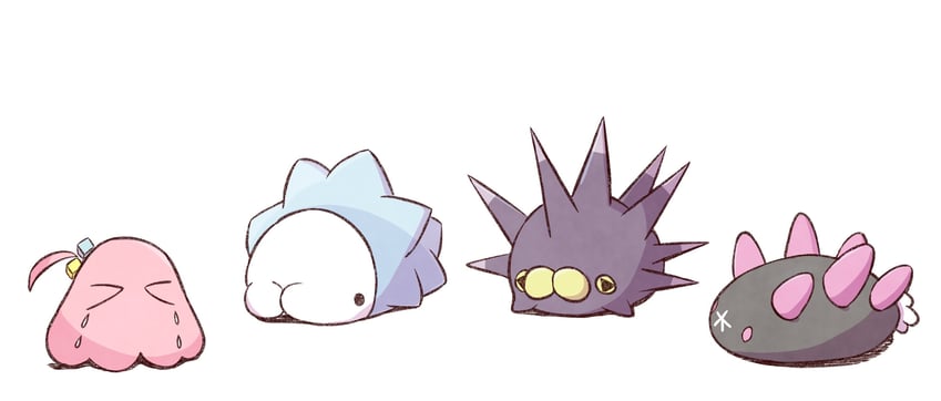 gotoh hitori, snom, pyukumuku, and pincurchin (pokemon and 1 more) drawn by ra_ru_ni