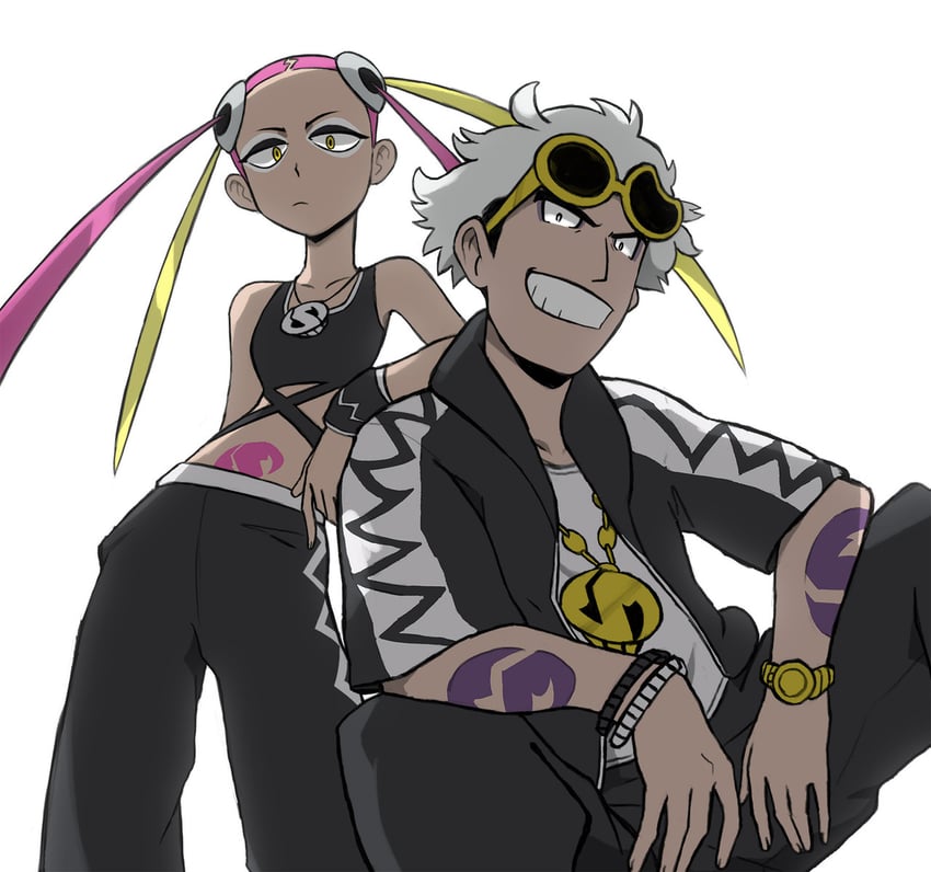 guzma and plumeria (pokemon and 1 more) drawn by do9bessa