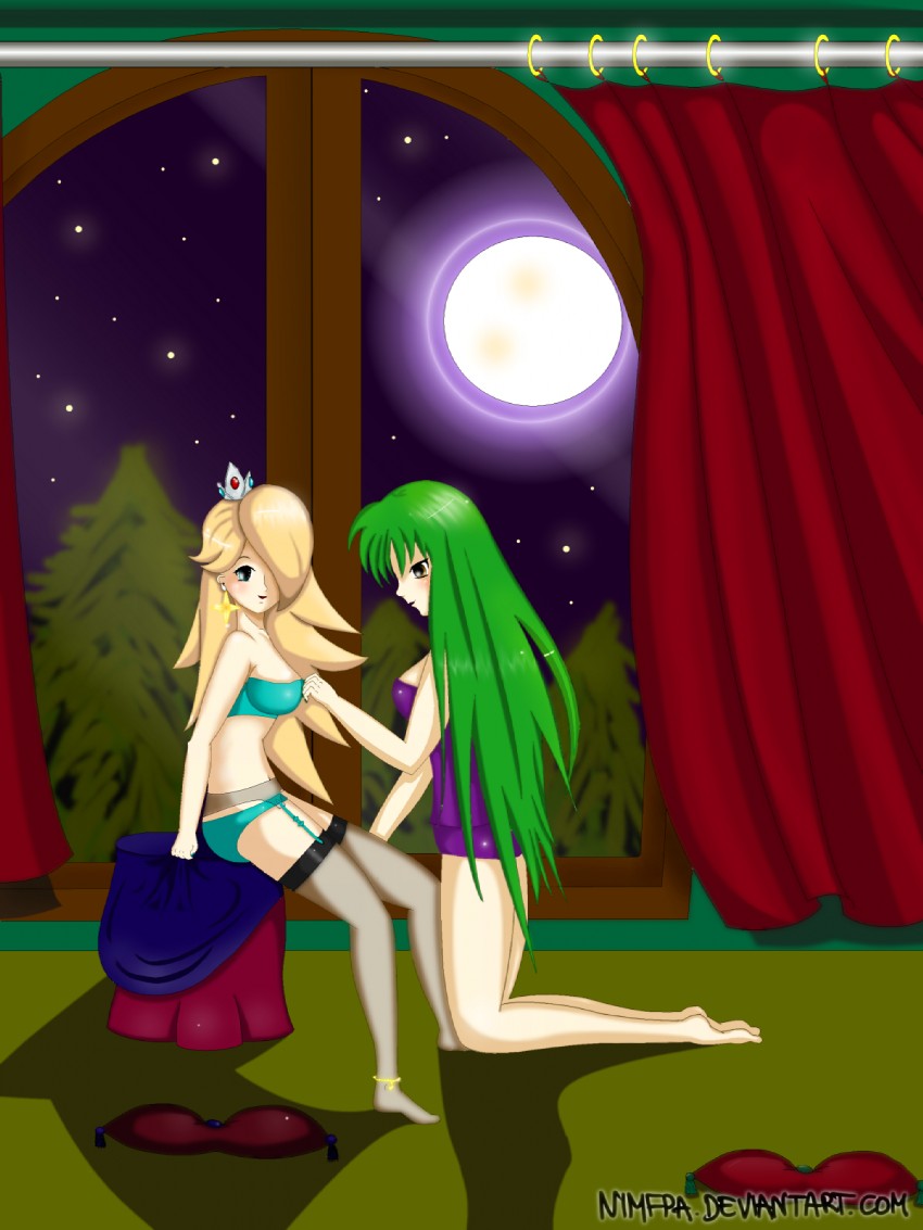 c.c. and rosalina (mario and 2 more) drawn by nimfpa