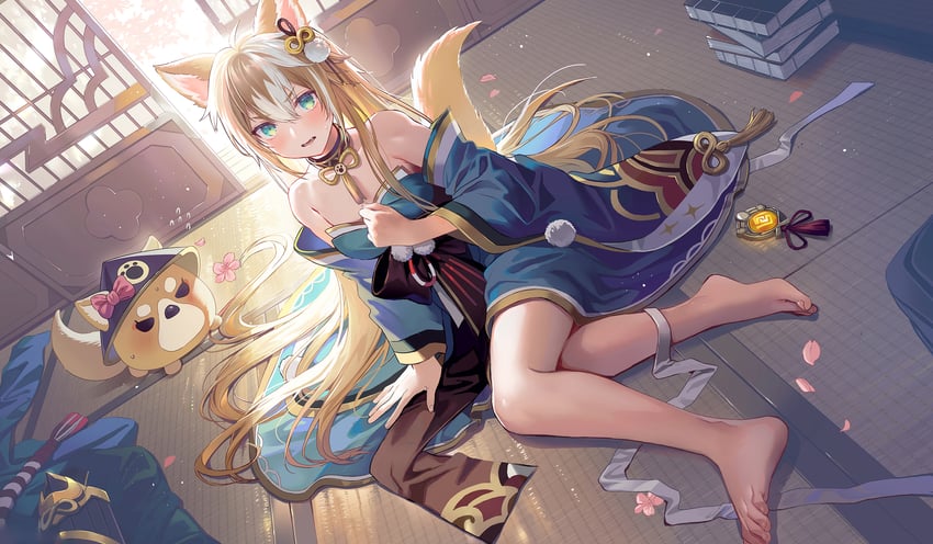 gorou and hina (genshin impact) drawn by lino_chang