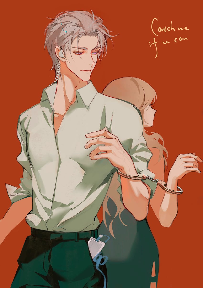 protagonist and charlie su (light and night love) drawn by denpa0304