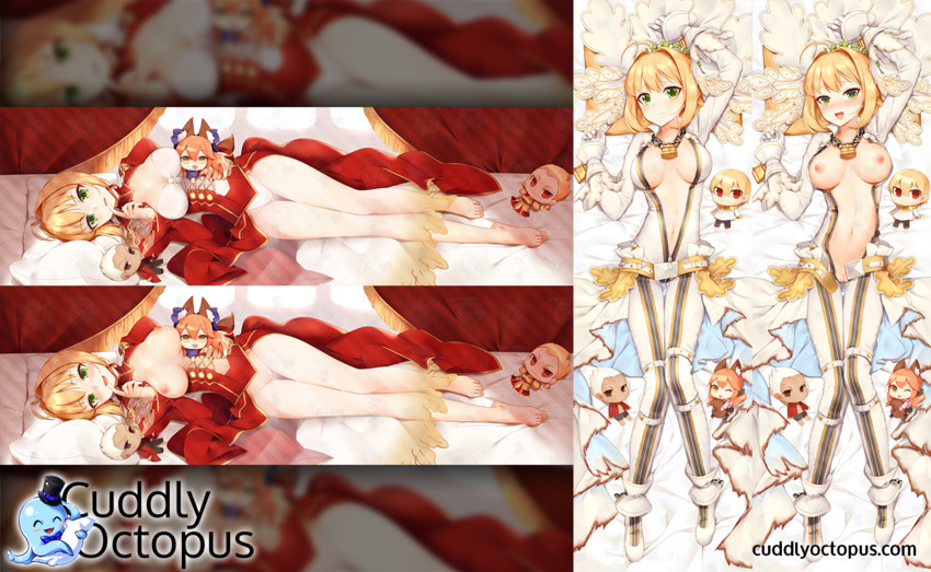 tamamo, tamamo no mae, nero claudius, gilgamesh, and archer (fate and 3 more) drawn by kyuri_tizu