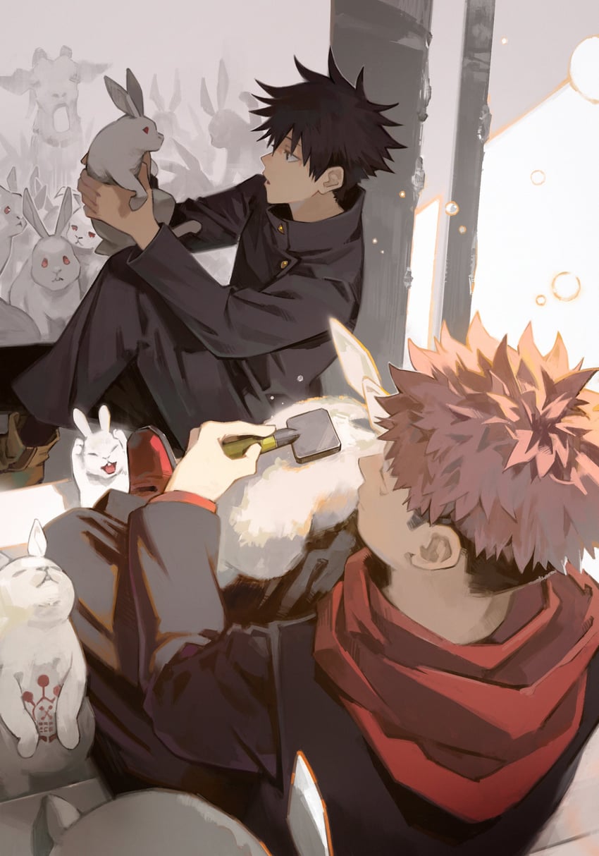 itadori yuuji, fushiguro megumi, and datto (jujutsu kaisen) drawn by kyuuba_melo