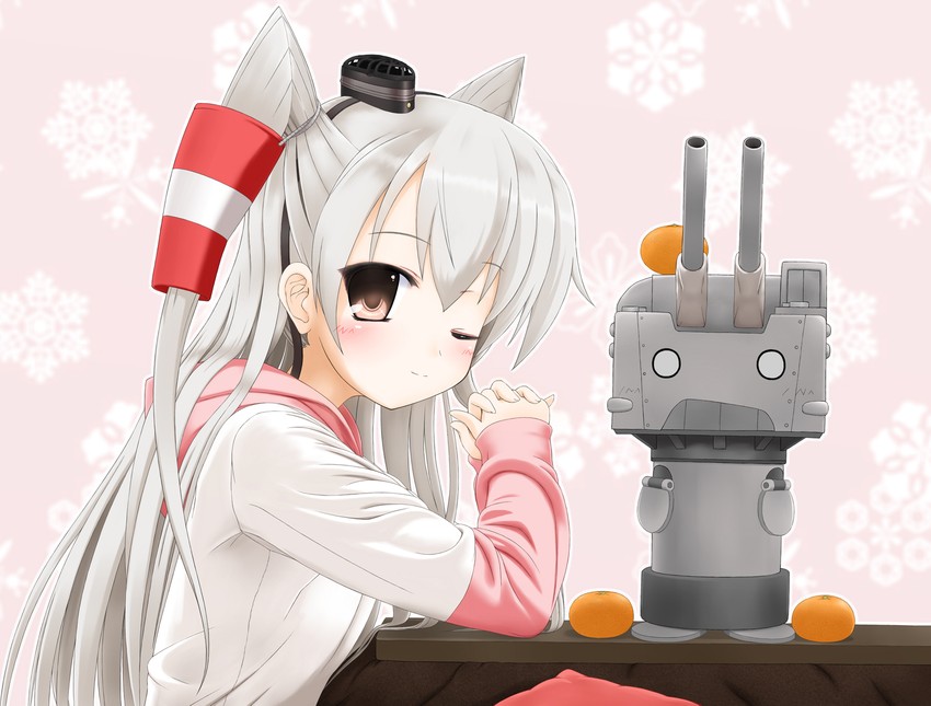 amatsukaze and rensouhou-kun (kantai collection) drawn by yoko_(pixykid2010)