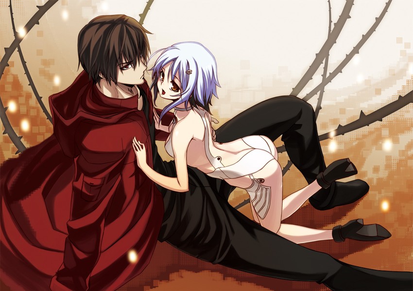 carol and scrooge (guilty crown and 1 more) drawn by sengoku_aky
