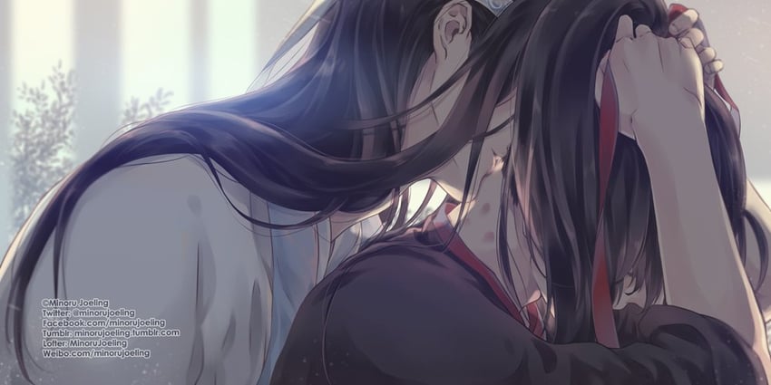 wei wuxian and lan wangji (modao zushi) drawn by minoru_(minoru_uwutemp)