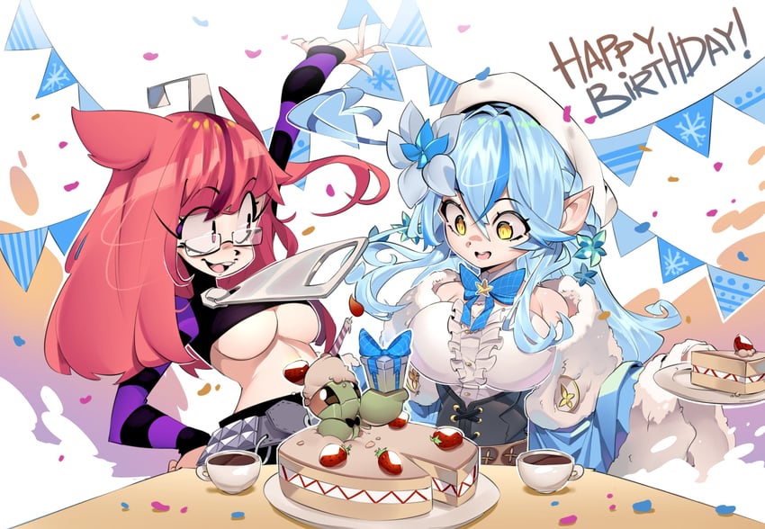 yukihana lamy and ruby (hololive and 1 more) drawn by freakedfleapit