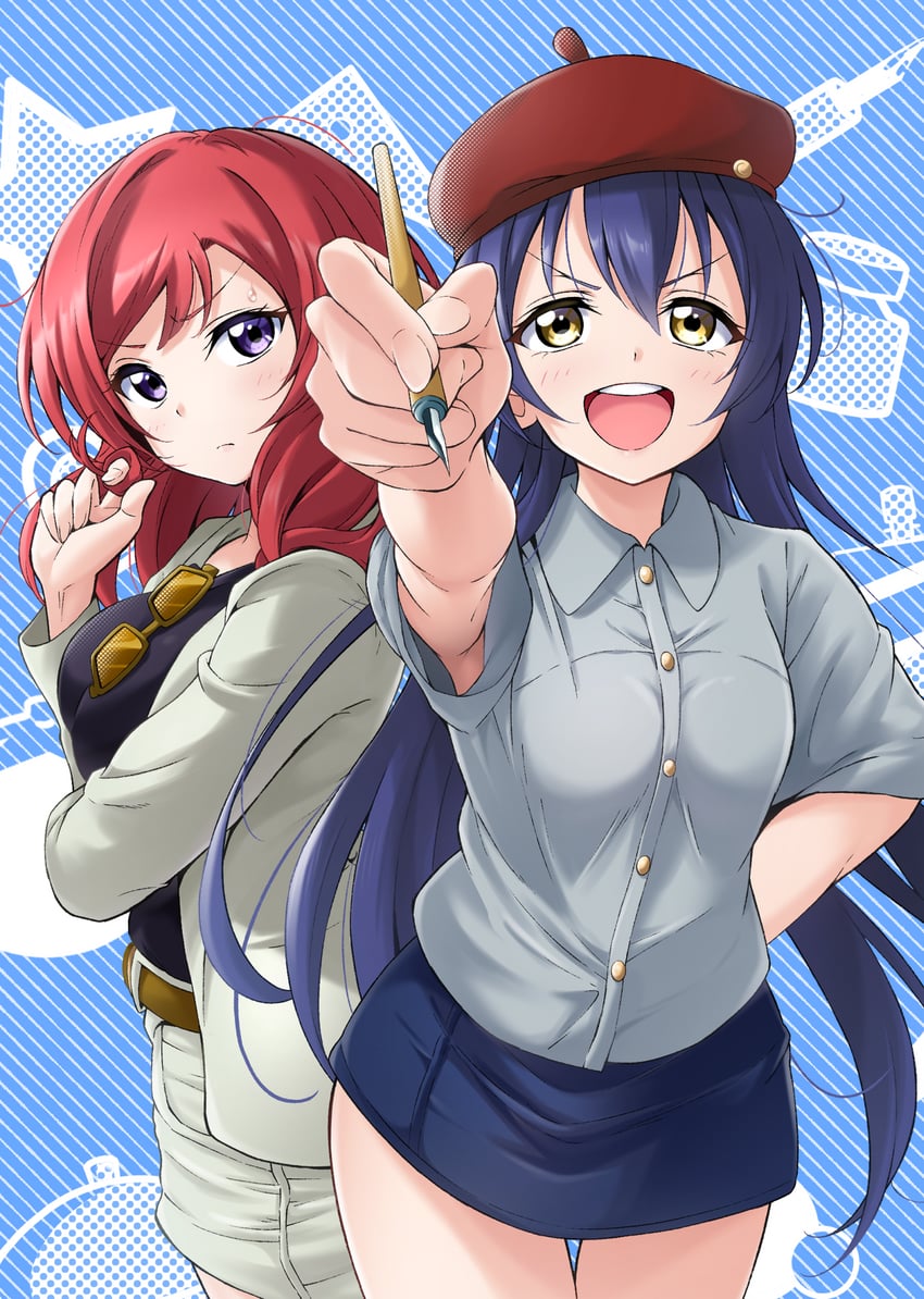 nishikino maki and sonoda umi (love live! and 1 more) drawn by kirisaki_reina