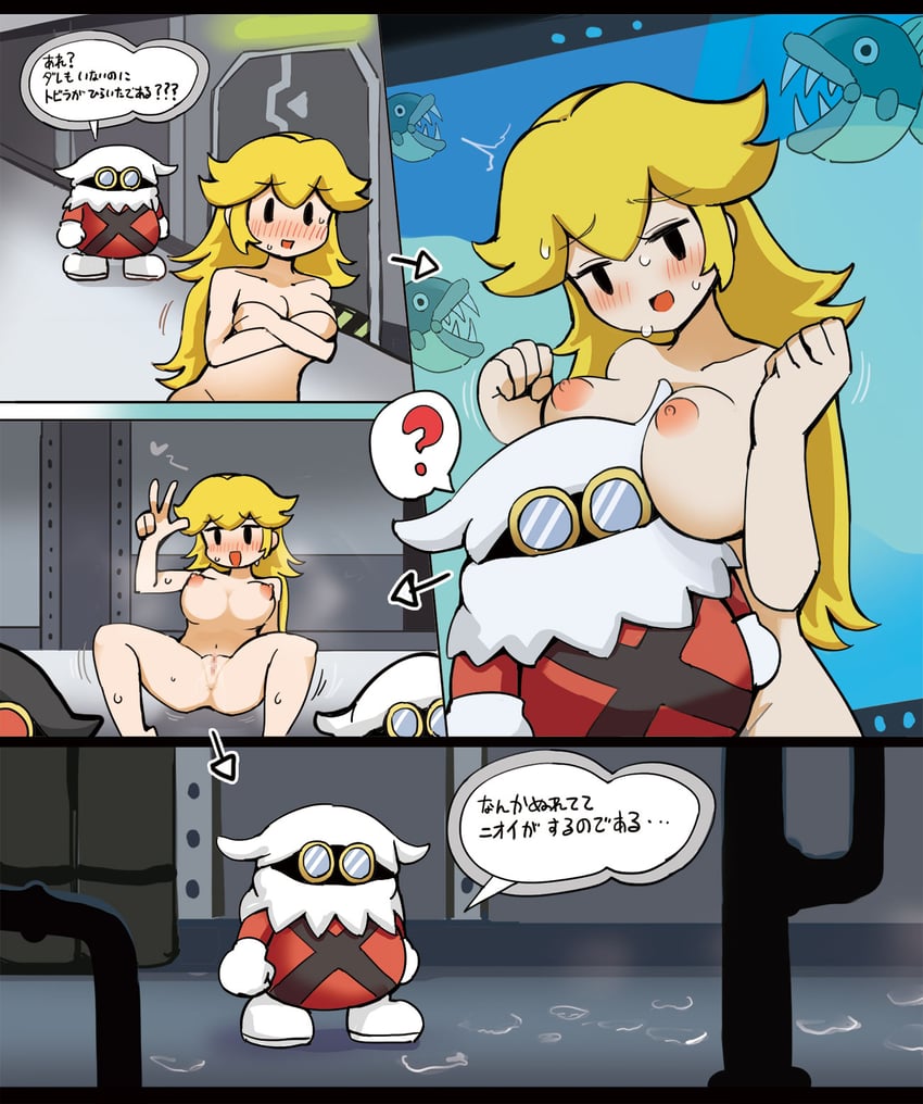 princess peach, paper peach, x-naut, and nibbles (mario and 2 more) drawn by diz_(diznaoto)