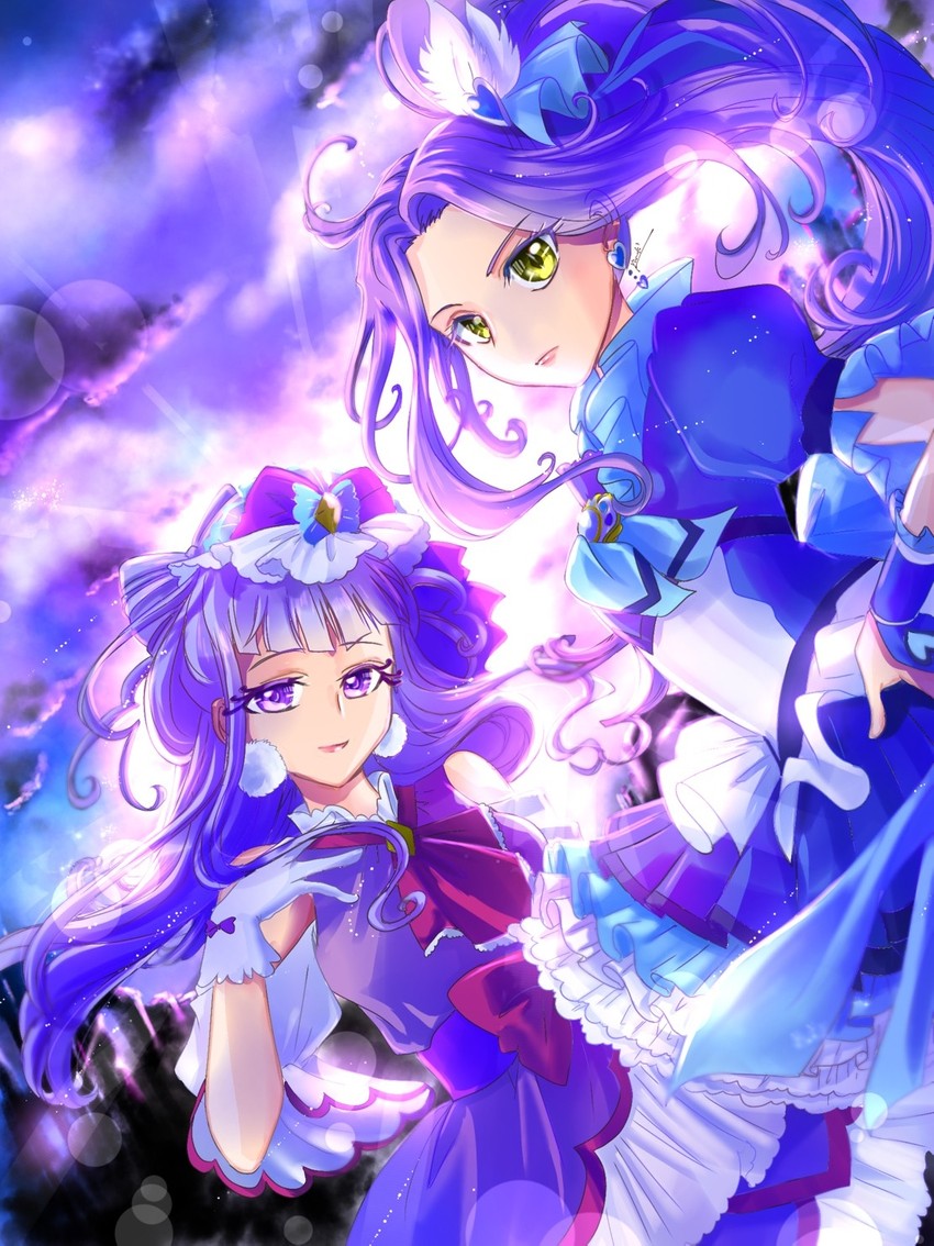kurokawa eren, cure beat, ruru amour, and cure amour (precure and 2 more) drawn by manekineko5319