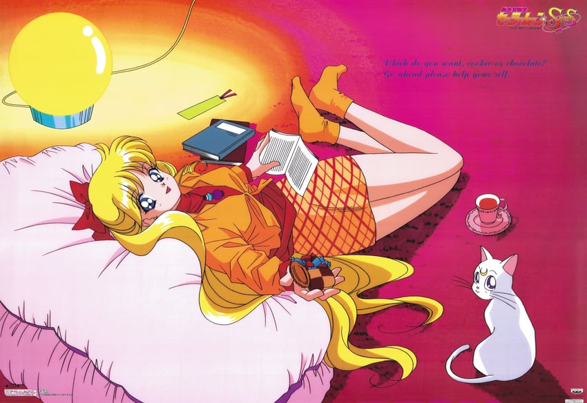 aino minako and artemis (bishoujo senshi sailor moon and 1 more) drawn by itou_ikuko