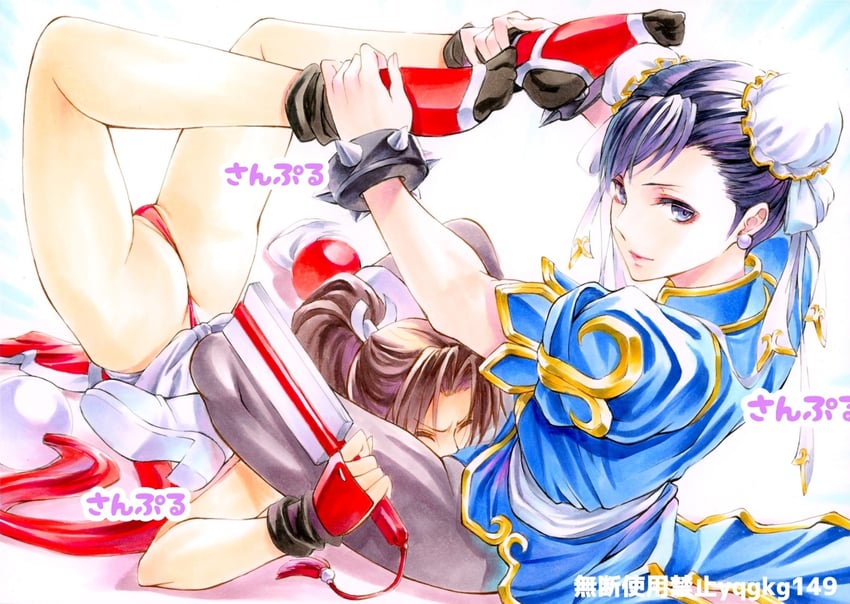 chun-li and shiranui mai (street fighter and 2 more) drawn by maruto_(marutohonpo)