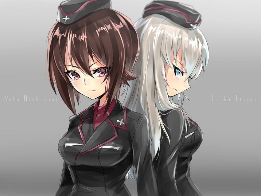 nishizumi maho and itsumi erika (girls und panzer) drawn by adachi_(nogami_nono)