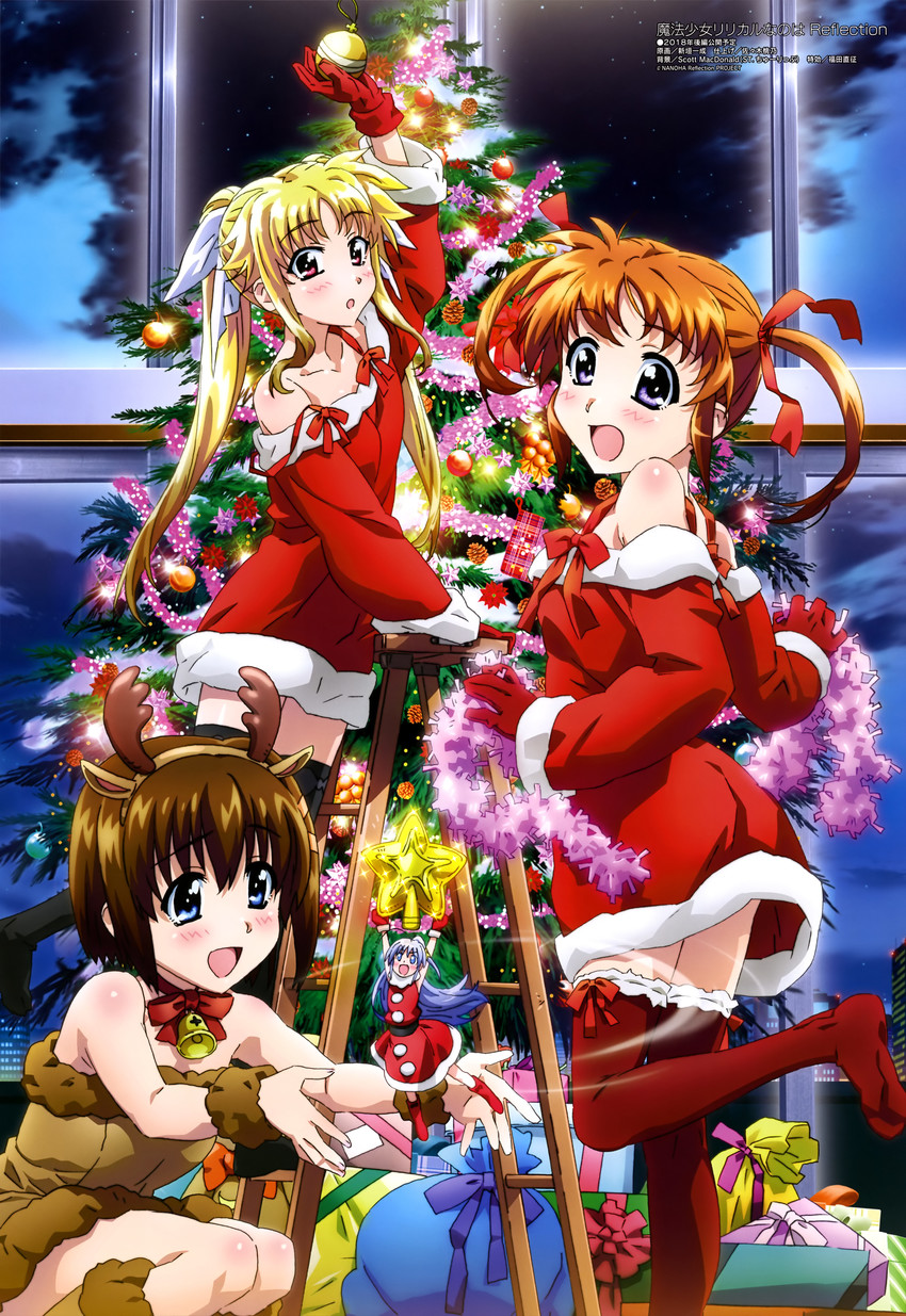 fate testarossa, takamachi nanoha, yagami hayate, and reinforce zwei (lyrical nanoha and 3 more) drawn by arakaki_issei