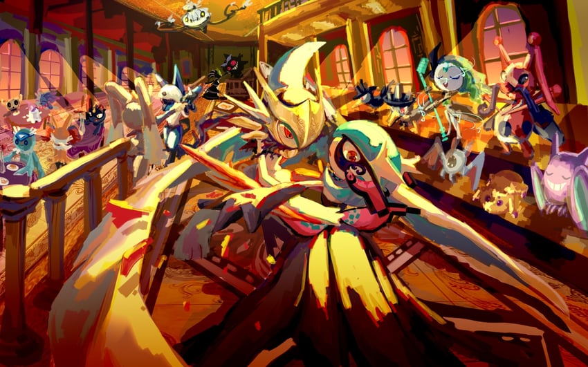 gardevoir, lucario, gengar, mega gardevoir, lopunny, and 16 more (pokemon) drawn by snowygold_wolf