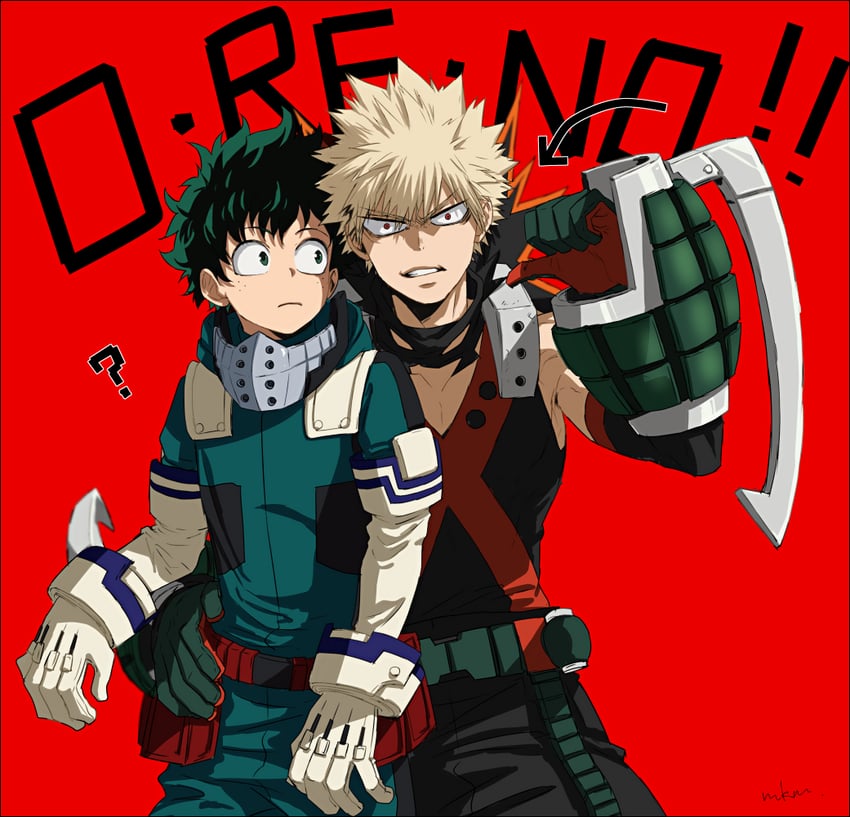 midoriya izuku and bakugou katsuki (boku no hero academia) drawn by mkm_(mkm_storage)