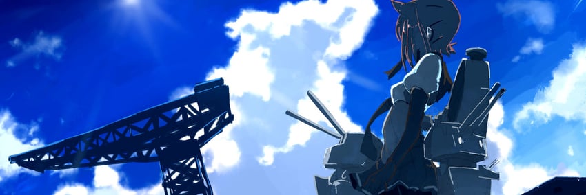 hatsuzuki and chou-10cm-hou-chan (kantai collection) drawn by comala_(komma_la)