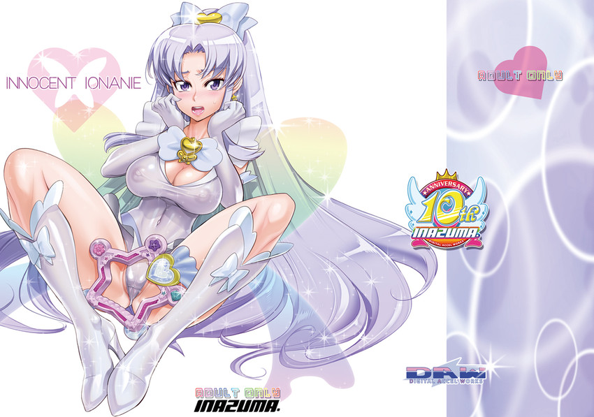 hikawa iona, cure fortune, and cure fortune (precure and 1 more) drawn by satou_shouji