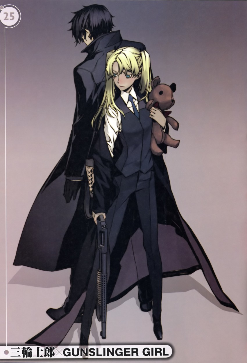 triela and victor hillshire (gunslinger girl) drawn by miwa_shirow