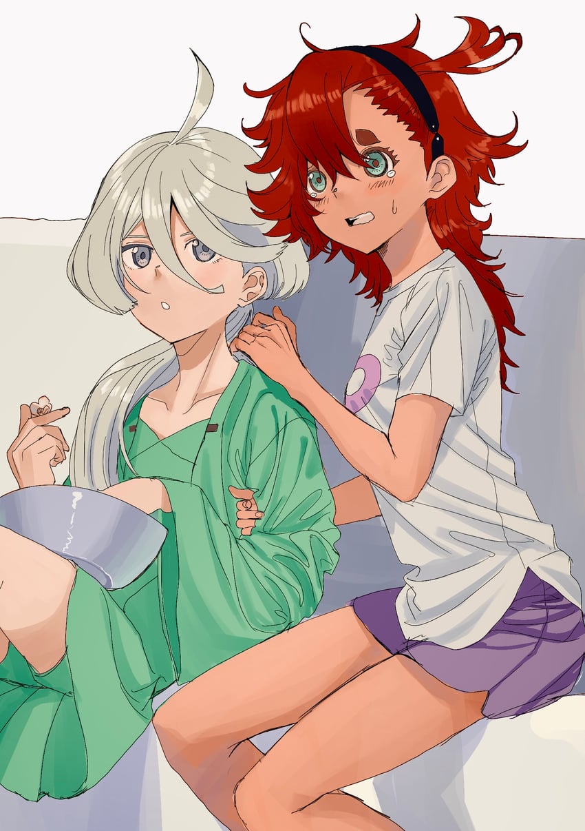 suletta mercury and miorine rembran (gundam and 1 more) drawn by bub_bub20
