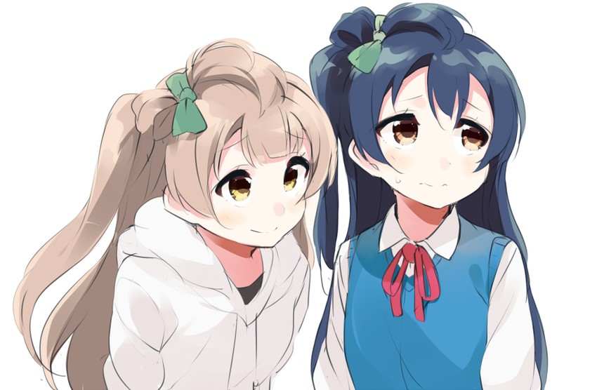 sonoda umi and minami kotori (love live! and 1 more) drawn by totoki86