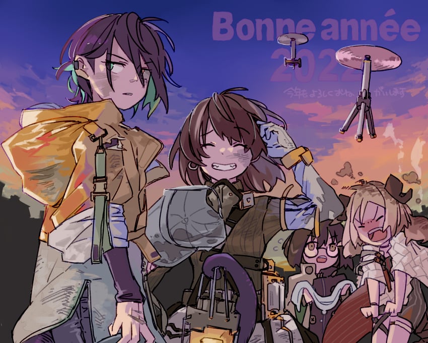 silence, ifrit, magallan, and asbestos (arknights) drawn by sijo_pg