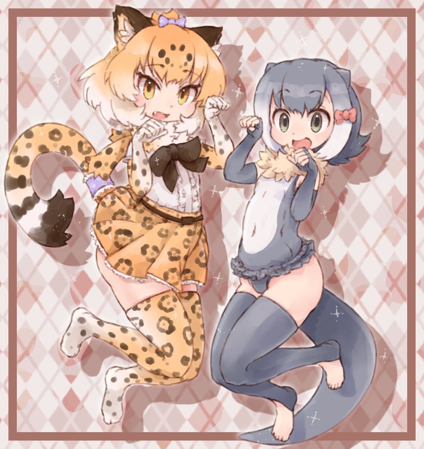 jaguar and small-clawed otter (kemono friends) drawn by kolshica