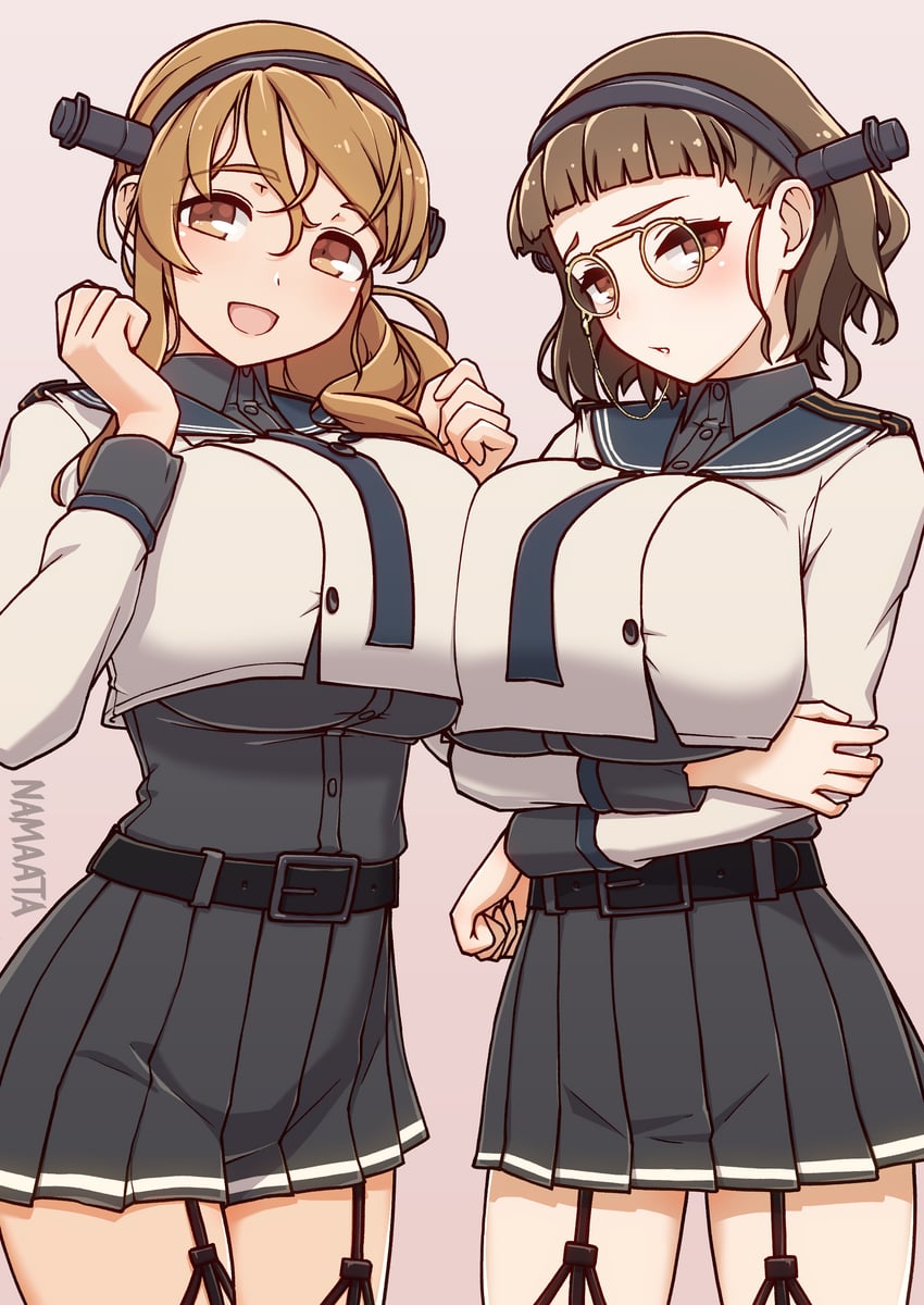 noshiro, littorio, roma, and noshiro kai ni (kantai collection) drawn by namaata