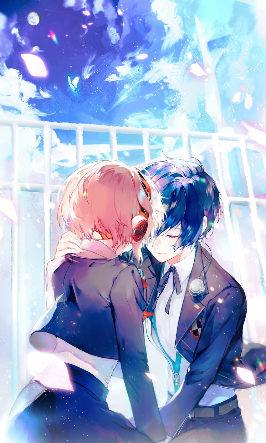 yuuki makoto and aigis (persona and 1 more) drawn by lor_(roasyerizyonirapi)