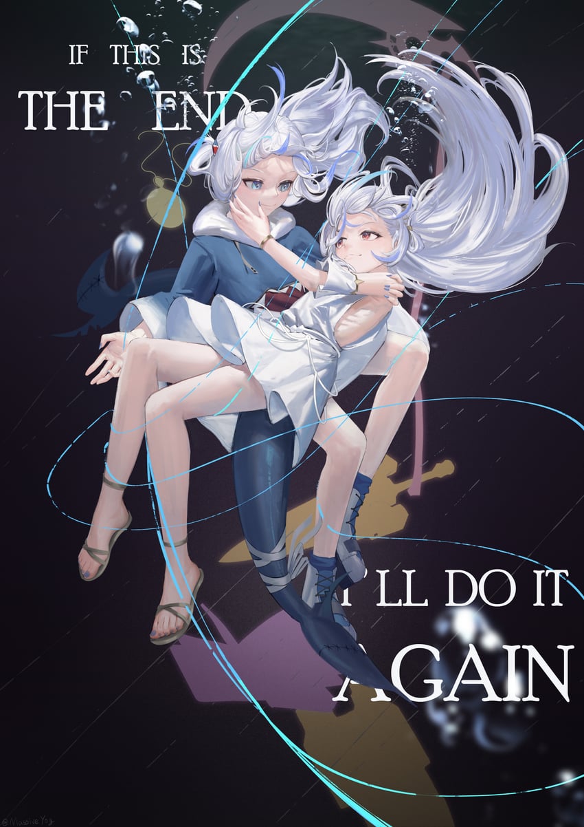 gawr gura (hololive and 2 more) drawn by massiveyog