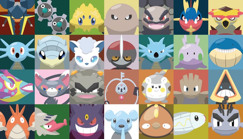gengar, alolan vulpix, goomy, joltik, togedemaru, and 24 more (pokemon) drawn by shawn_flowers