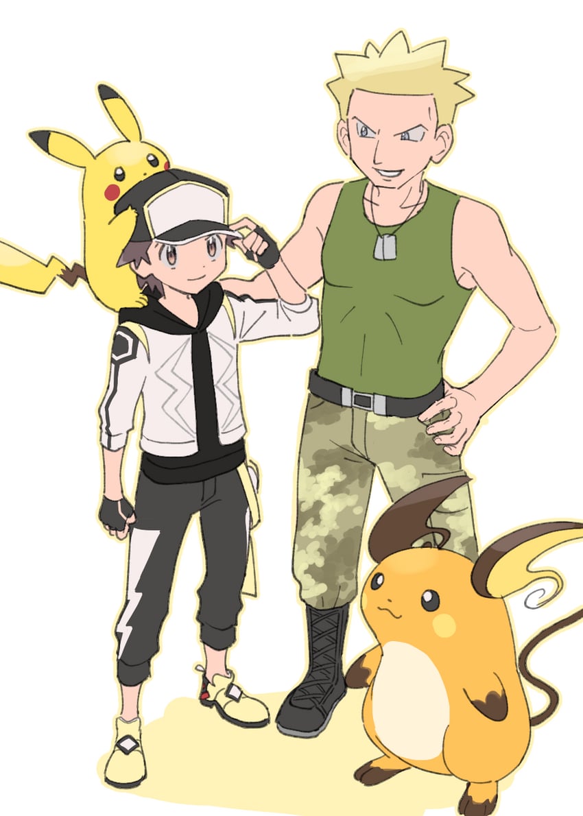 pikachu, red, raichu, and surge (pokemon and 2 more) drawn by pumpkinpan