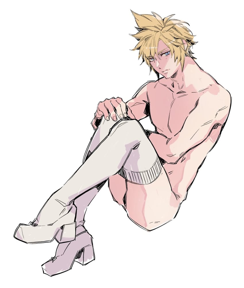 cloud strife (final fantasy and 2 more) drawn by chocobobun
