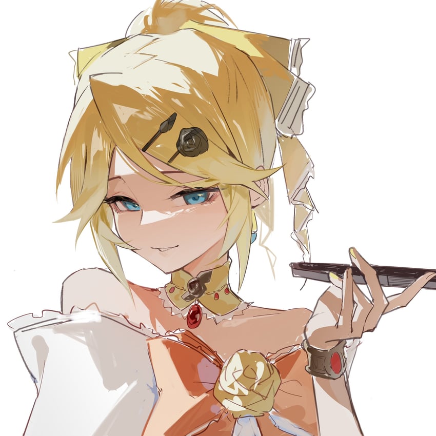 kagamine rin and riliane lucifen d'autriche (vocaloid and 2 more) drawn by jiu_ye_sang