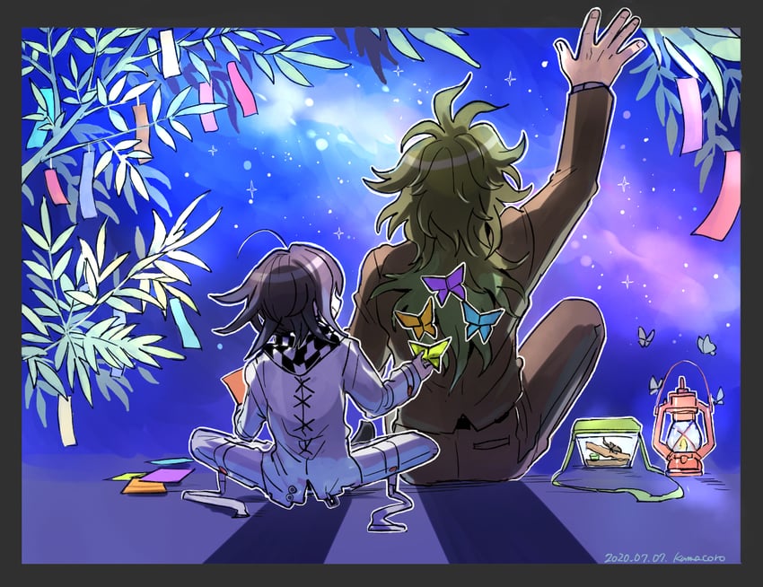 oma kokichi and gokuhara gonta (danganronpa and 1 more) drawn by kumakoro_(tetsupag)