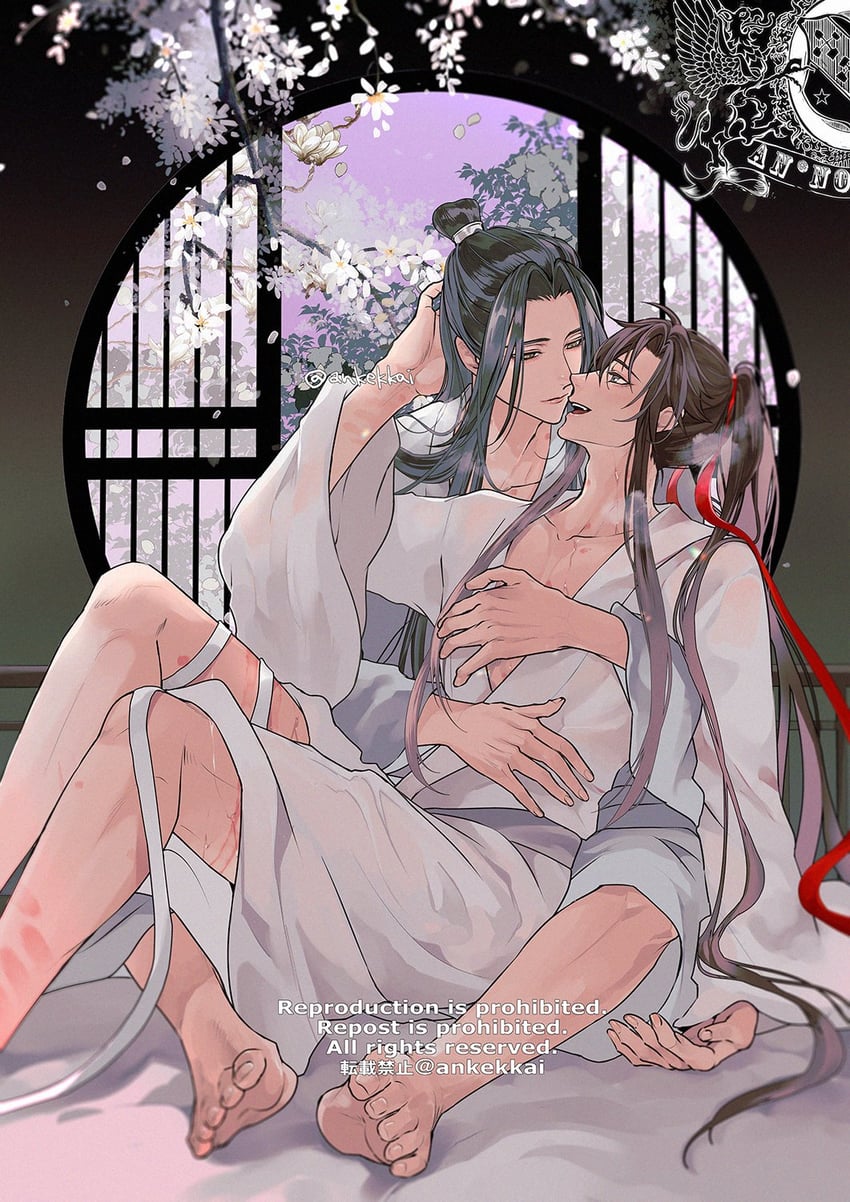 wei wuxian and lan wangji (modao zushi) drawn by ankekkai