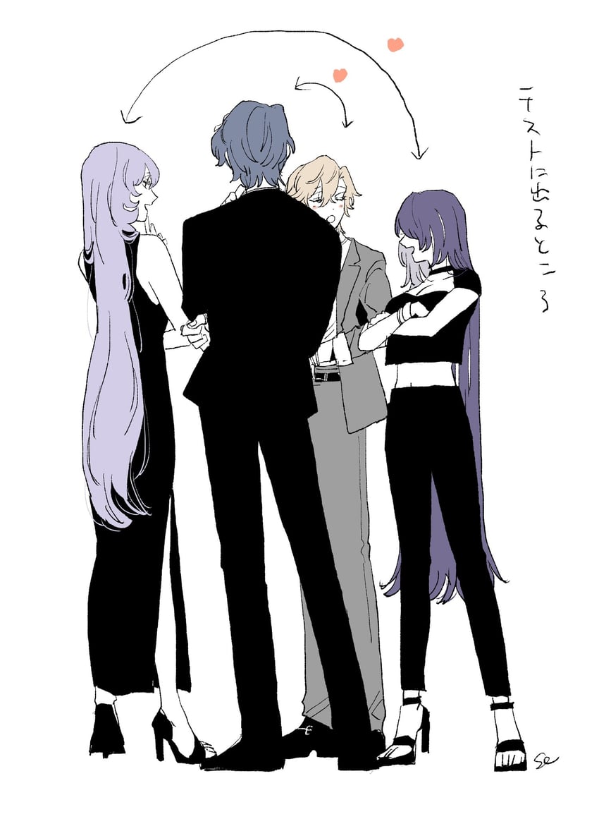 acheron, aventurine, black swan, and dr. ratio (honkai and 1 more) drawn by yoiyoiseka