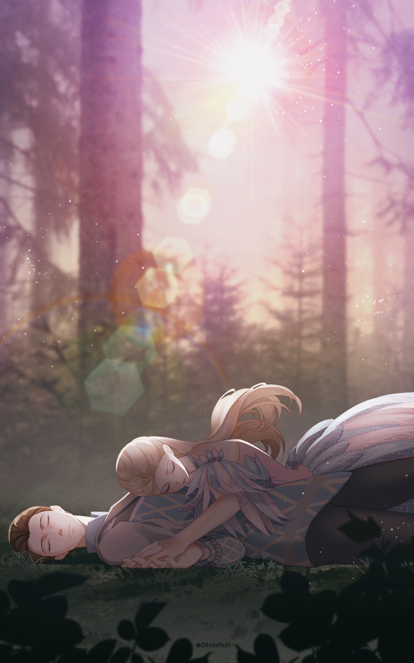 barbie, odette, and daniel (barbie and 1 more) drawn by okitafuji