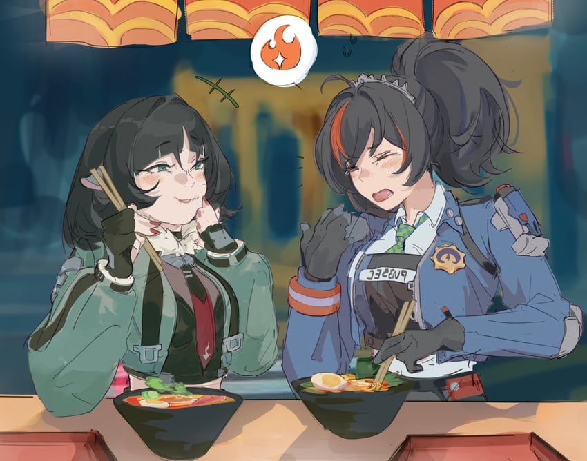 jane doe and zhu yuan (zenless zone zero) drawn by bluhbold