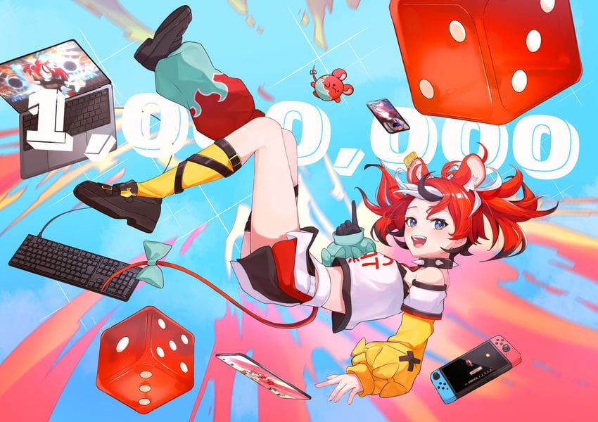 hakos baelz and mr. squeaks (hololive and 1 more) drawn by rantomato18