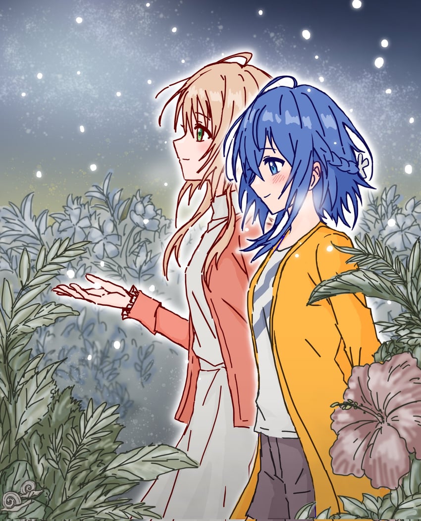misakino kukuru and miyazawa fuuka (shiroi suna no aquatope) drawn by upalupatarara