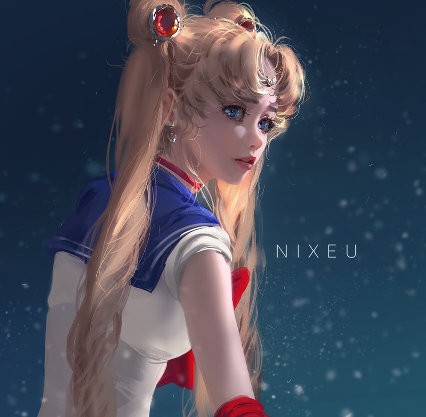 tsukino usagi and sailor moon (bishoujo senshi sailor moon) drawn by nixeu