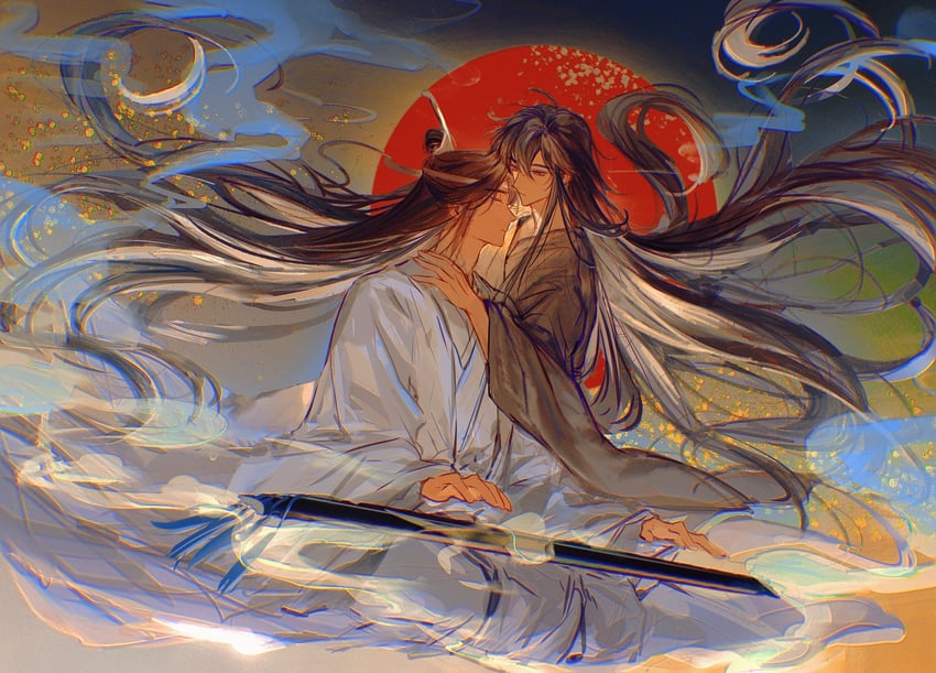 wei wuxian and lan wangji (modao zushi) drawn by heyoubuyou