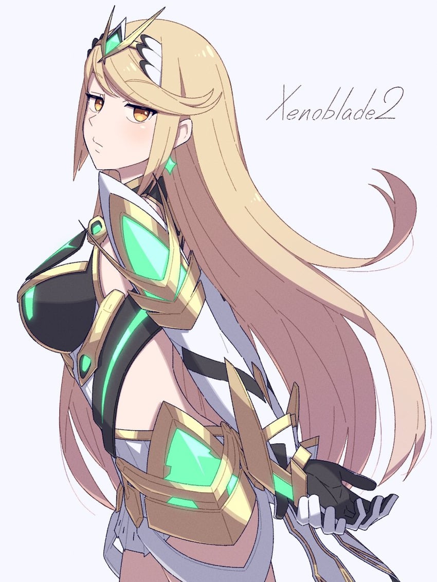 mythra (xenoblade chronicles and 1 more) drawn by hinoyama_kou