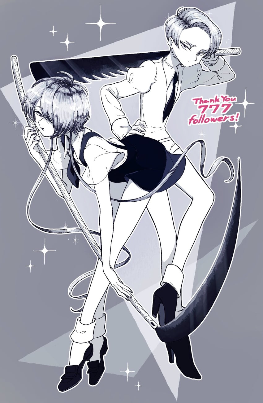 cairngorm and ghost quartz (houseki no kuni) drawn by myarikuson_jc