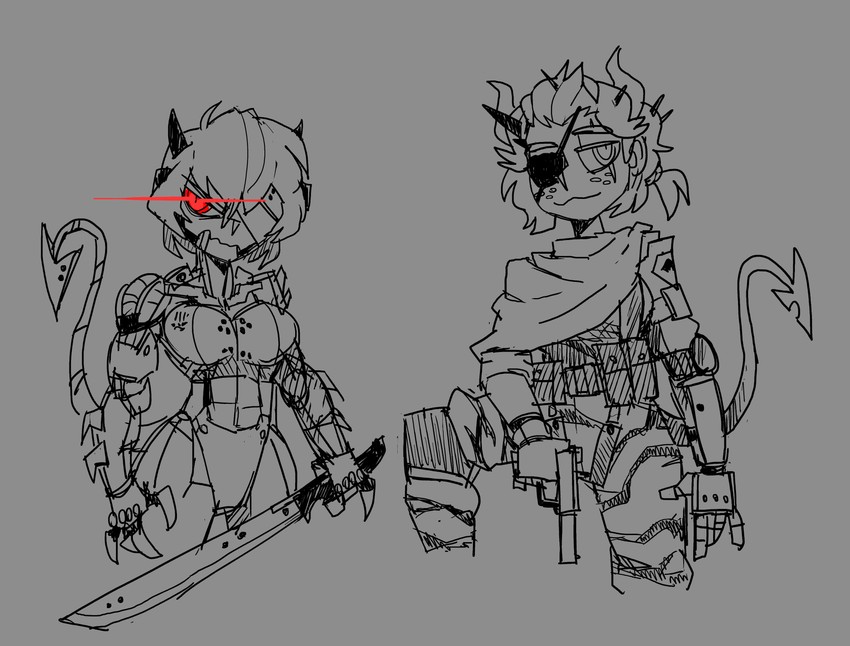 malina, beelzebub, raiden, and venom snake (helltaker and 4 more) drawn by vanripper