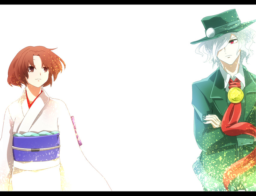 ryougi shiki, edmond dantes, and void shiki (fate and 2 more) drawn by tanoshi
