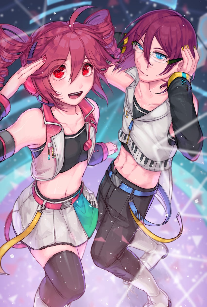 kasane teto and saegusa ibara (utau and 1 more) drawn by haninon
