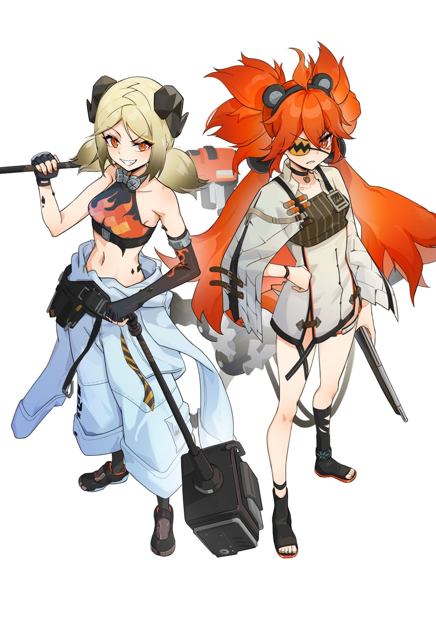 ifrit and koleda belobog (arknights and 1 more) drawn by shimizu_kazunari